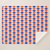 Orange und Blue Diamond Raute Sherpadecke (Vorderseite (Horizontal))