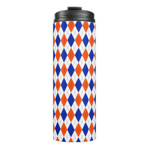 Orange und Blue Diamond Raute Thermosbecher