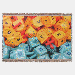 Orange und Blue Dreidels Decke