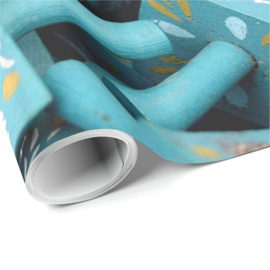 Orange und Blue Dreidels Geschenkpapier (Rolleneckpunkt)