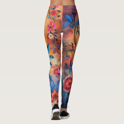 Orange und Blue Flows Leggings (Rückseite)
