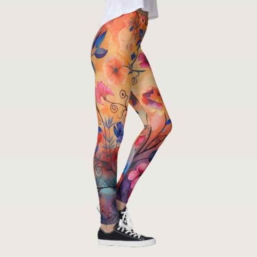 Orange und Blue Flows Leggings (Rechts)