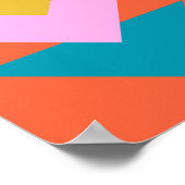 Orange und Blue Geometric skandinavisches Design Poster (Ecke)