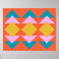 Orange und Blue Geometric skandinavisches Design