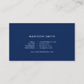 Orange und Blue Layered Geometric Social Media Visitenkarte (Rückseite)