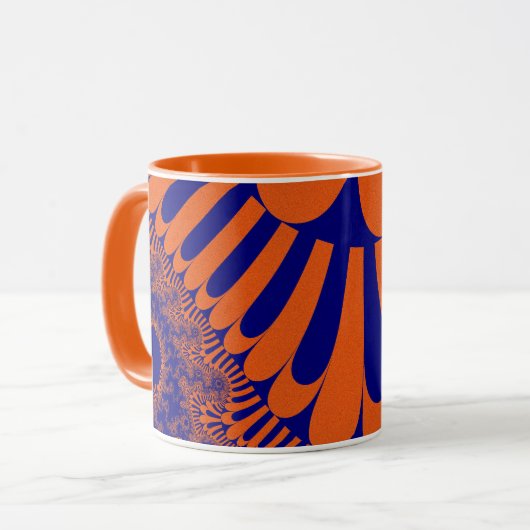 Orange und Blue Loop Tasse (Vorderseite Links)