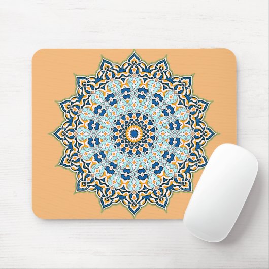 Orange und Blue Mandala Mousepad (Mit Mouse)
