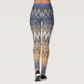 Orange und Blue Multi Color Wavy Muster Leggings (Rückseite)