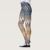 Orange und Blue Multi Color Wavy Muster Leggings (Links)