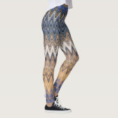 Orange und Blue Multi Color Wavy Muster Leggings (Rechts)