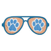 Orange und Blue Paw Print Shades Sonnenbrille (Vorderseite)