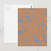 Orange und Blue Persian Star Mandala Pattern Postkarte (Vorne/Hinten)