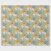 Orange und Blue Pumpkins Erntedank Geschenkpapier (Flach)