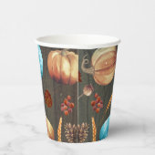 Orange und Blue Pumpkins Rustikale Landfälle Pappbecher (Rechts)