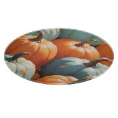 Orange und Blue Pumpkins Schneidebrett (Ecke)