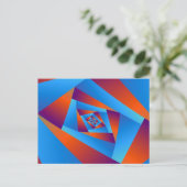 Orange und Blue Spiral Post Card Postkarte (Stehend Vorderseite)