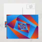 Orange und Blue Spiral Post Card Postkarte (Vorne/Hinten)