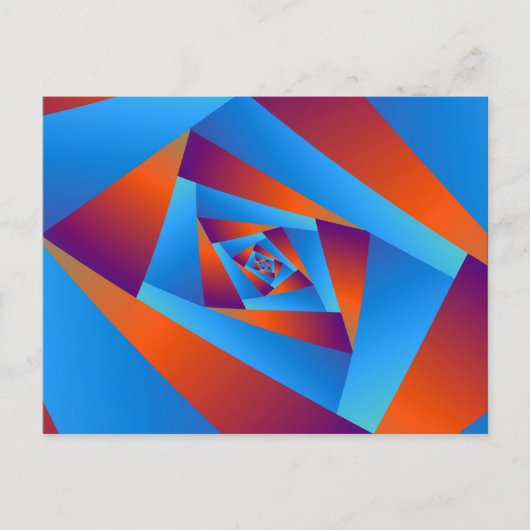 Orange und Blue Spiral Post Card Postkarte (Vorderseite)