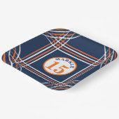 Orange und Blue Sports Themenpapier Platte Pappteller (Gewinkelt)