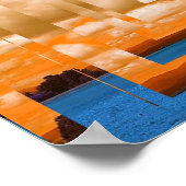 Orange und Blue Squares Poster 14 Zoll x 11 Zoll (Ecke)