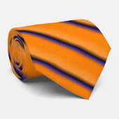 Orange und Blue Stripe Mens' Necktie Krawatte (Gerollt)