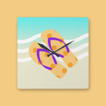 Orange und Blue Summer Beach Waves Flip Flops