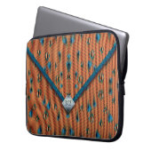 Orange und Blue Umschlag Kupplung Beutel Laptopschutzhülle (Vorderseite Links)