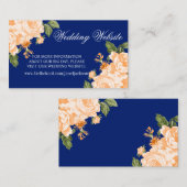 Orange und Blue Wedding Blume Begleitkarte (Vorne/Hinten)