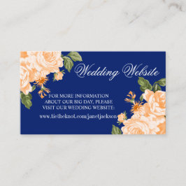 Orange und Blue Wedding Blume Begleitkarte