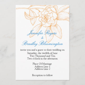 Orange und Blue Wedding Einladungen
