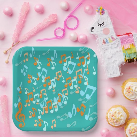 Orange und Blues Pappteller (Party)