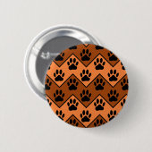 Orange und braun, Zickzack mit Hundebindmuster Button (Vorne & Hinten)