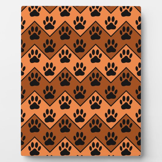 Orange und braun, Zickzack mit Hundebindmuster Fotoplatte (Vorderseite)