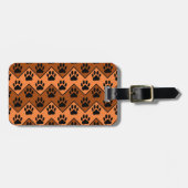 Orange und braun, Zickzack mit Hundebindmuster Gepäckanhänger (Vorderseite horizontal)