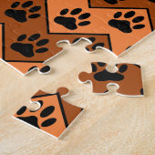 Orange und braun, Zickzack mit Hundebindmuster Puzzle (Seite)
