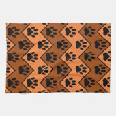 Orange und braun Zickzack mit Hundeschraube Geschirrtuch (Horizontal)