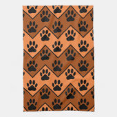 Orange und braun Zickzack mit Hundeschraube Geschirrtuch (Vertikal)