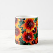 Orange und braune Blume Kaffeetasse (Mittel)