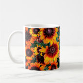 Orange und braune Blume Kaffeetasse (Links)