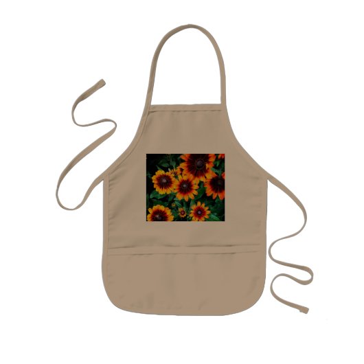 Orange und braune Blume Kinderschürze (Vorne)