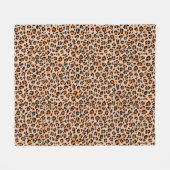 Orange- und Brauner Leopardenprint Fleecedecke (Vorderseite (Horizontal))