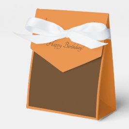 Orange- und Brauntafel zum Geburtstag Geschenkschachtel