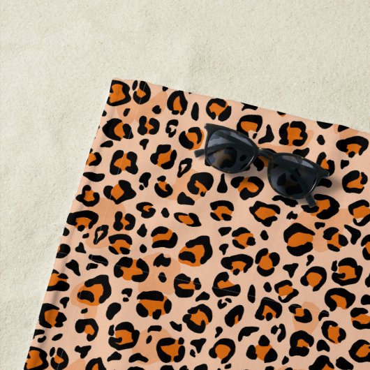 Orange- und Brauntigerdruck Strandtuch (Beispiel)