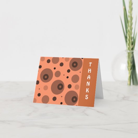 Orange und Brown Circles Vielen Dank Dankeskarte (Vorderseite)