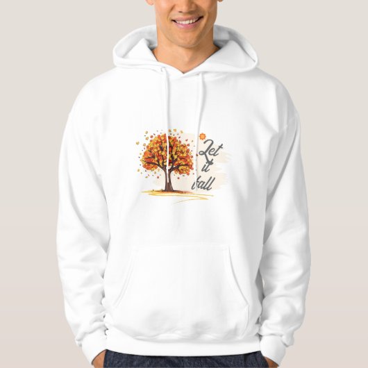 Orange und Brown Creative Simple Lass It Fall Hoodie (Vorderseite)