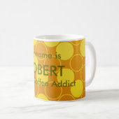 Orange und Brown-Kreis-Kaffee-Süchtiger Kaffeetasse (VorderseiteRechts)