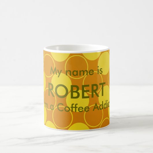Orange und Brown-Kreis-Kaffee-Süchtiger Kaffeetasse (Mittel)