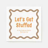 Orange und Brown lassen uns einen gestopften Wavy- Serviette (Vorderseite)