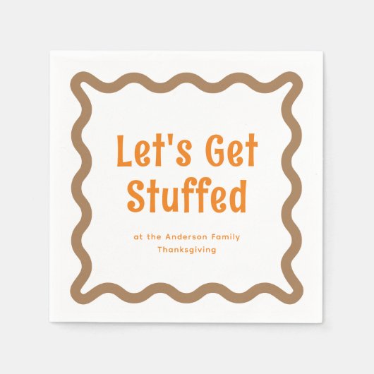 Orange und Brown lassen uns einen gestopften Wavy- Serviette (Vorderseite)