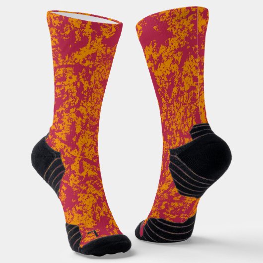 Orange und Burgundy Textur Socken (Gewinkelt)